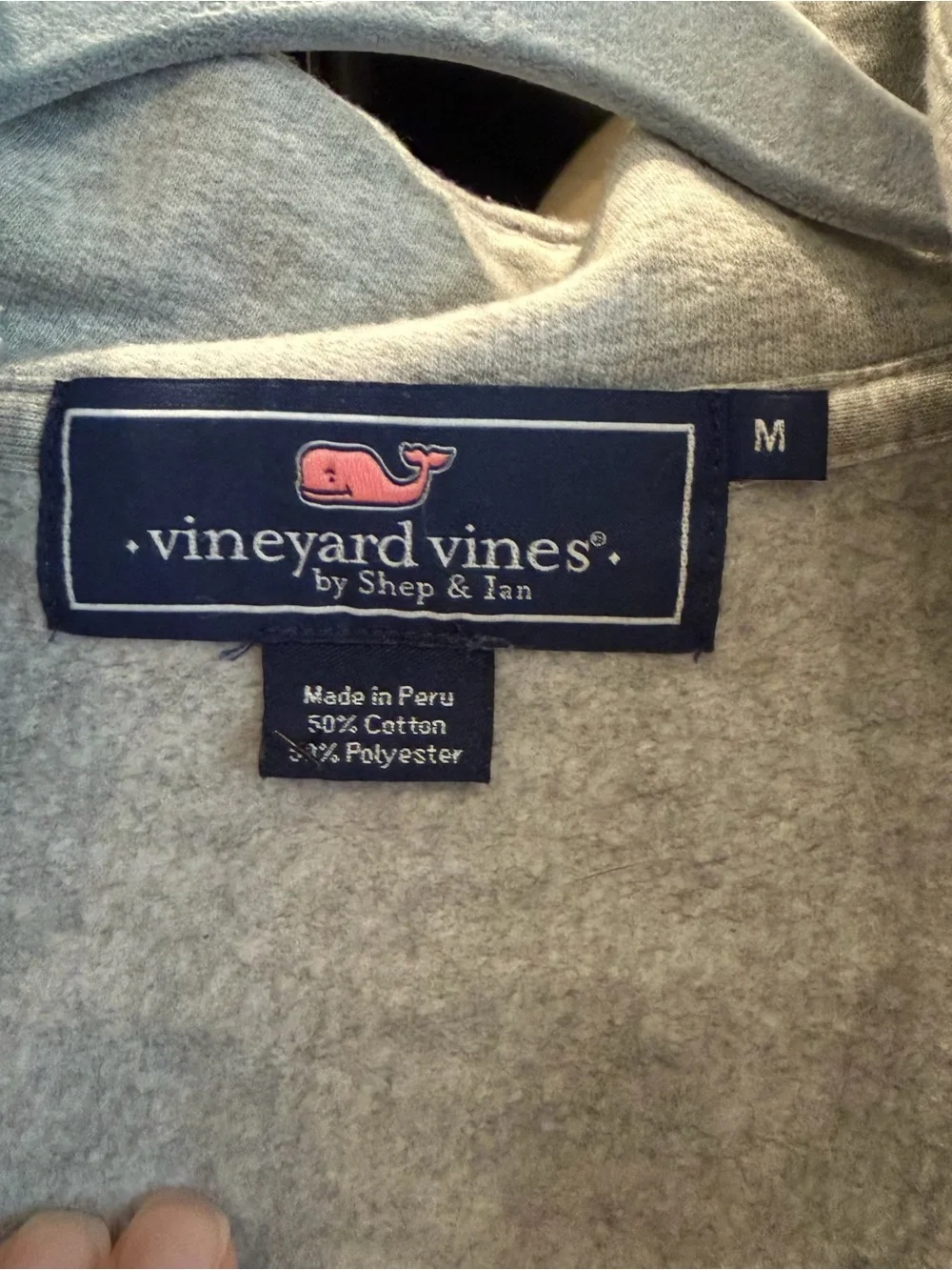 Vineyard Vines Men's Heather Gray Quarter Zip Pullover Sweatshirt Size Medium